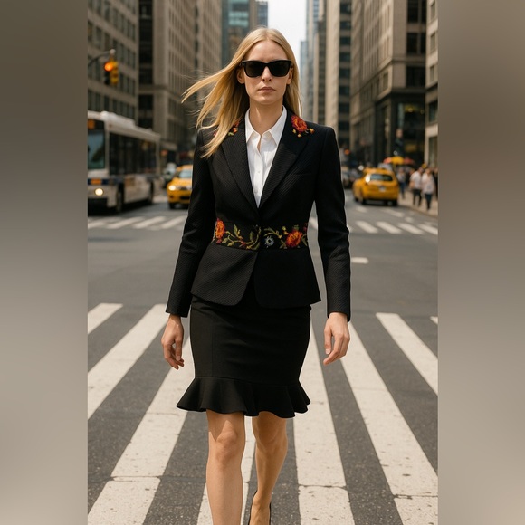 Sera B of New York exquisite vintage beaded / embroidered 100% silk blazer sz 4 - Picture 4 of 15